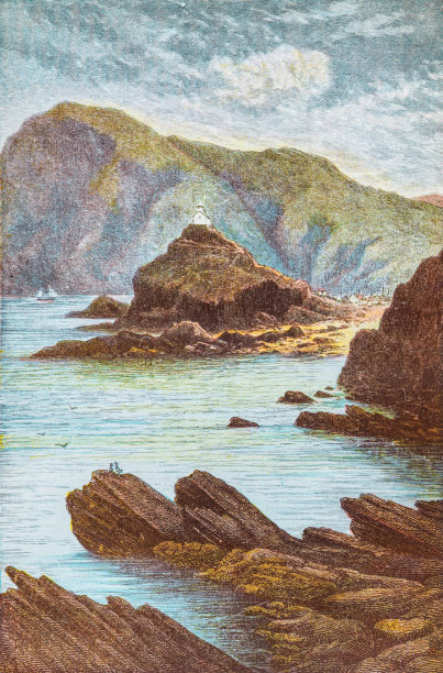 德文郡Ilfracombe的岩石海岸图片下载