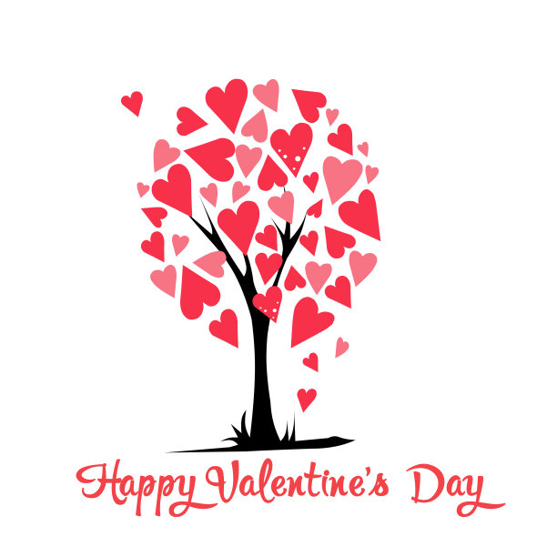 彩色插图由心形木材制成，主题为:“情人节”。图片下载