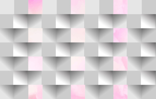 灰色、白色、粉红色方形图案设计，带有阴影效果插图图片下载