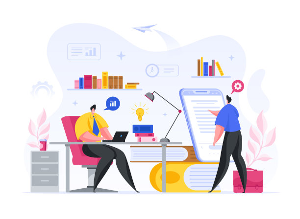 在办公室使用现代设备的男性员工素材图片