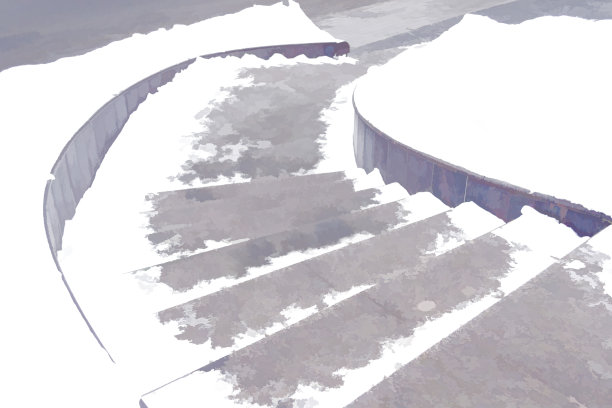 数字插图楼梯在雪图片下载