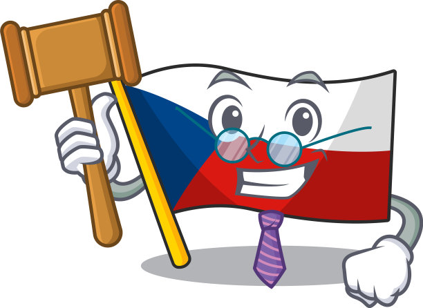 聪明的法官旗帜捷克在吉祥物卡通图片下载