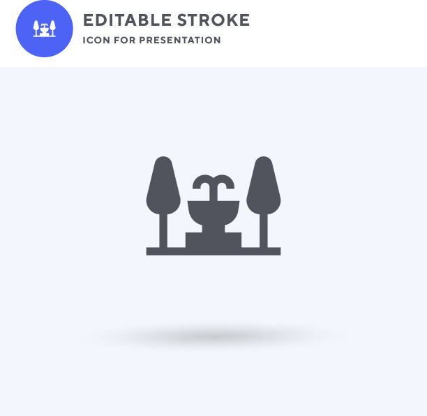 公园图标填充平坦标志实心图片下载