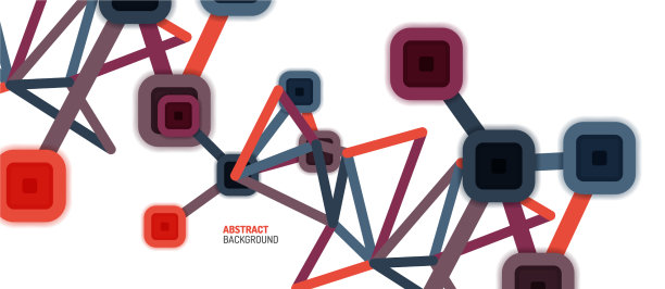 抽象的正方形网点连接方式图片下载