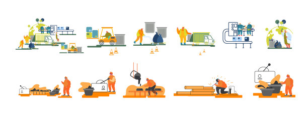 设置在金属生产中工作的人物图片下载