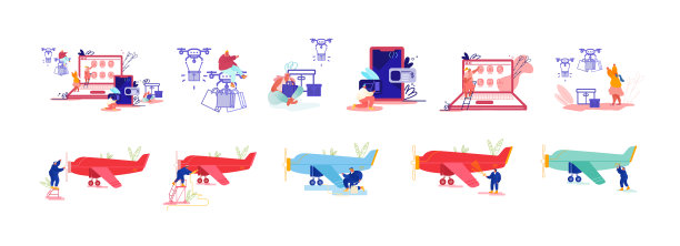 设定人物购物网上无人机送货图片下载