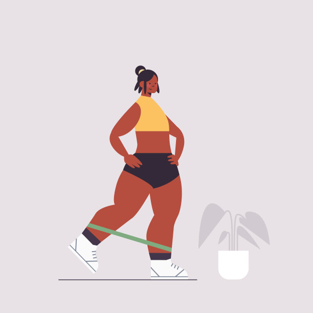 女运动员用阻力带做运动图片下载