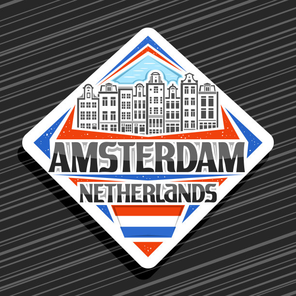 阿姆斯特丹矢量标签图片下载