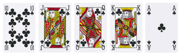 皇家同花顺-孤立在白色图片下载