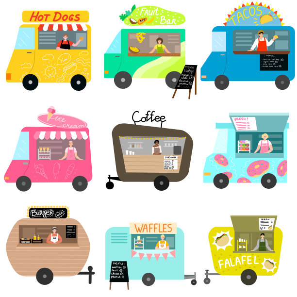 为街头小吃车设置民族美食图片下载