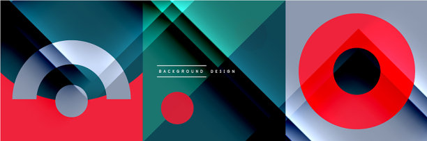 带有圆形的新孟菲斯几何图案图片下载