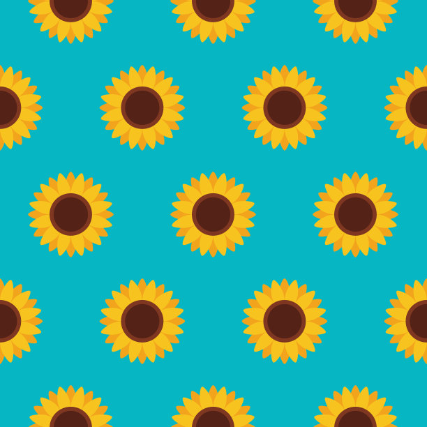 无缝图案与黄色向日葵上图片下载