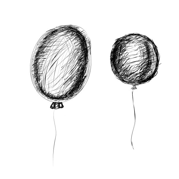 气球在风格手绘与黑色图片下载