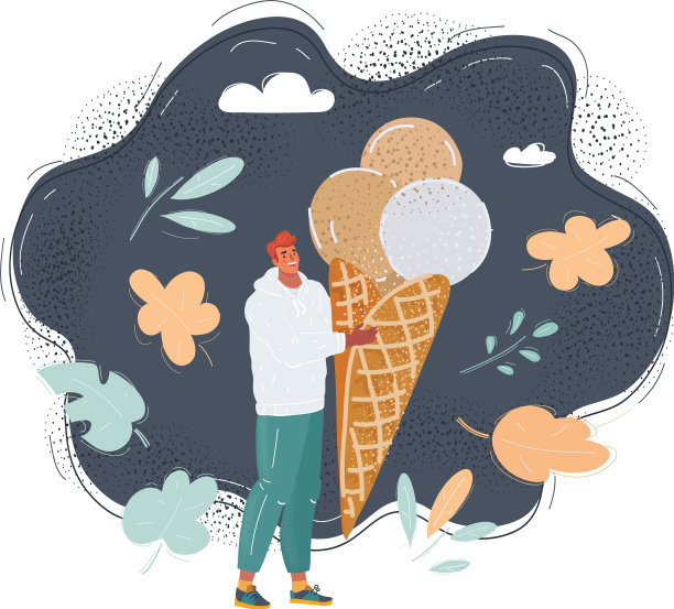 冰淇淋与世隔绝的男人图片下载