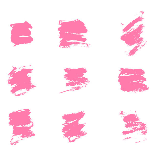 墨水粉红色的墨迹设置抽象的污点隔离图片下载