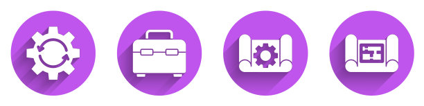 设置齿轮和箭头作为工作流工具箱图形图片下载