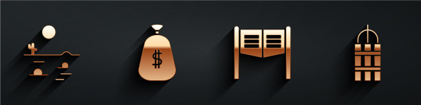 设置沙漠景观与仙人掌钱袋图片下载