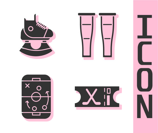 设置冰球运动门票溜冰鞋计划图片下载