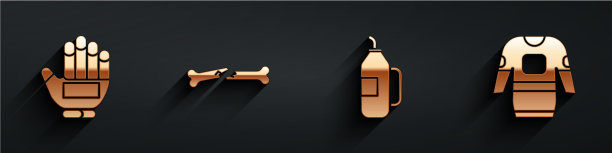 设置曲棍球手套人体骨折健康图片下载