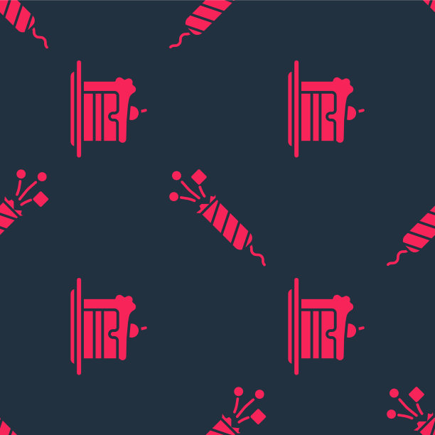 将蛋糕和烟花火箭设置在无缝模式上图片下载