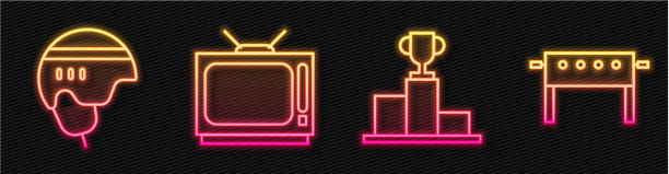 设置线曲棍球超过体育冠军领奖台曲棍球图片下载