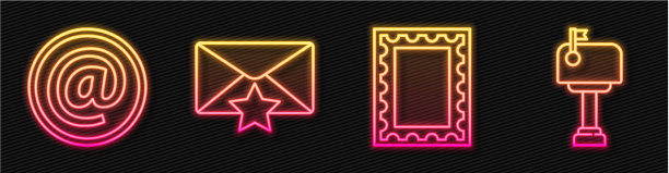 套行邮政邮票及电子邮件信封图片下载