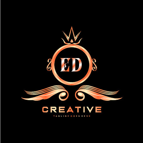 Ed初始标志与彩色圆模板图片下载