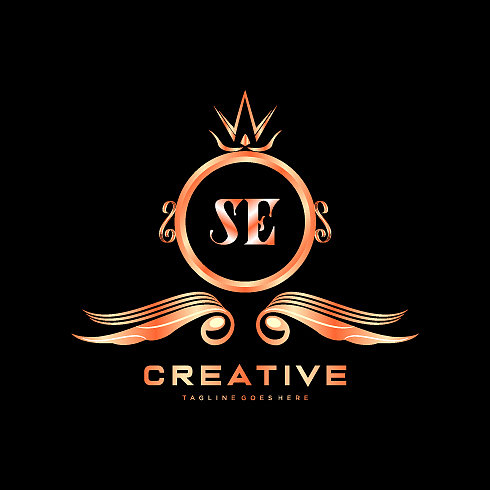 Se初始标志与彩色圆模板图片下载