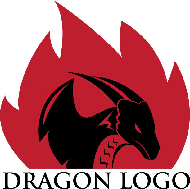 简约的龙设计标志图片下载