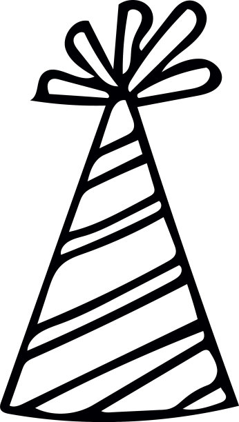 节日滑稽帽子与条纹手绘图片下载