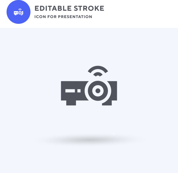 投影仪图标填充平面标志固体图片下载