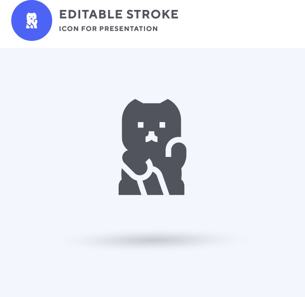 万木neko图标填充平面标志固体图片下载