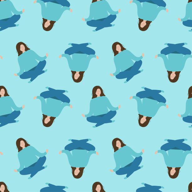 那个荷花姿势的女孩正在冥想图片下载