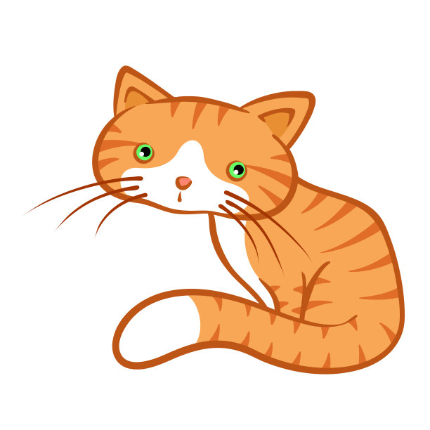 可爱的小姜猫坐在那里，看起来很悲伤图片下载