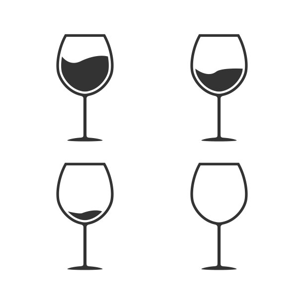 玻璃酒杯图标集图片下载