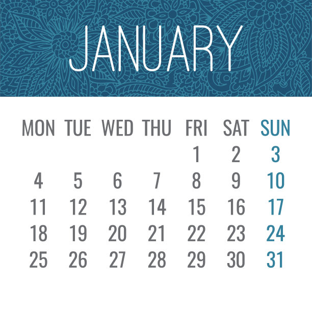 1月2021月花日历图片下载