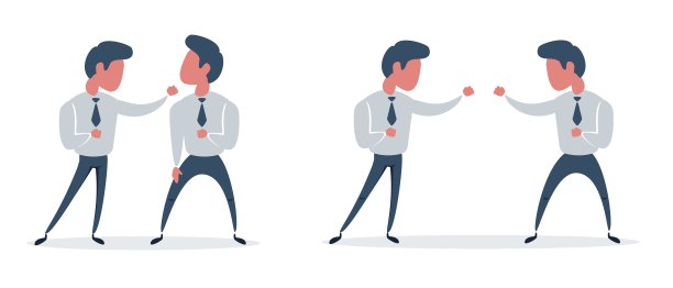 两个年轻商人之间的战斗。两个商业竞争对手想要战斗。图片下载