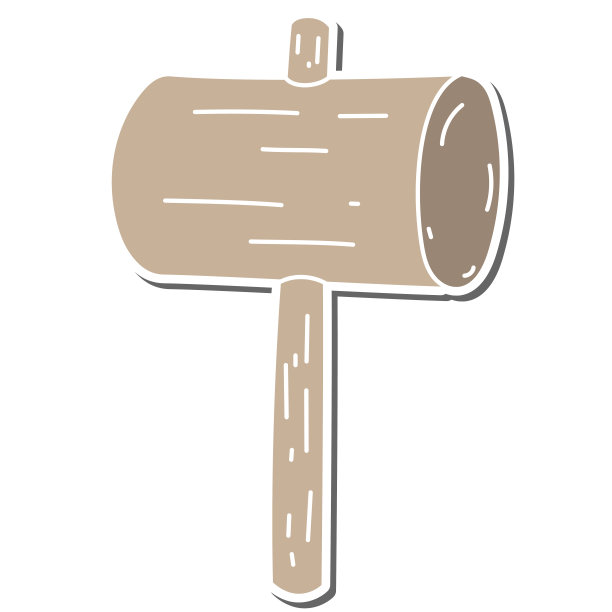 木锤手绘涂鸦贴纸设计矢量插图图片下载