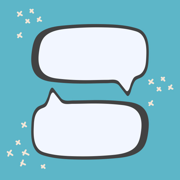 手绘贴纸气泡演讲标志。适合t恤打印，作为贴纸，笔记本封面。平面风格的插图。图片下载