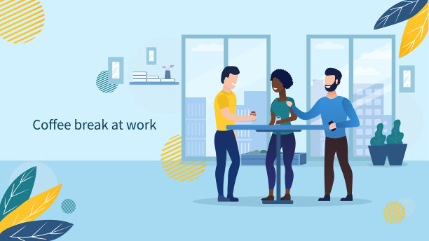 商务人士在喝咖啡休息图片下载