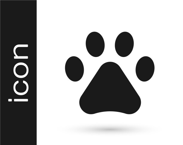 灰色爪印图标孤立在白色背景图片下载