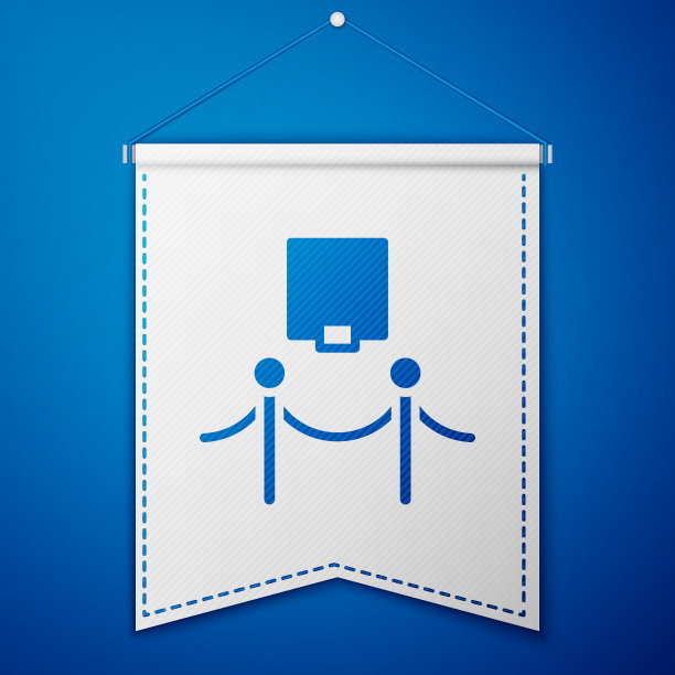 蓝色相框和绳子障碍图标隔离图片下载