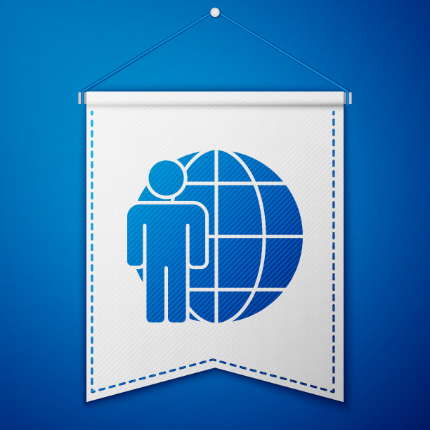 蓝色头部狩猎图标孤立在蓝色背景图片下载