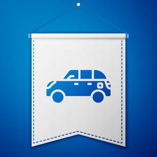 蓝色掀背车图标孤立在蓝色图片下载