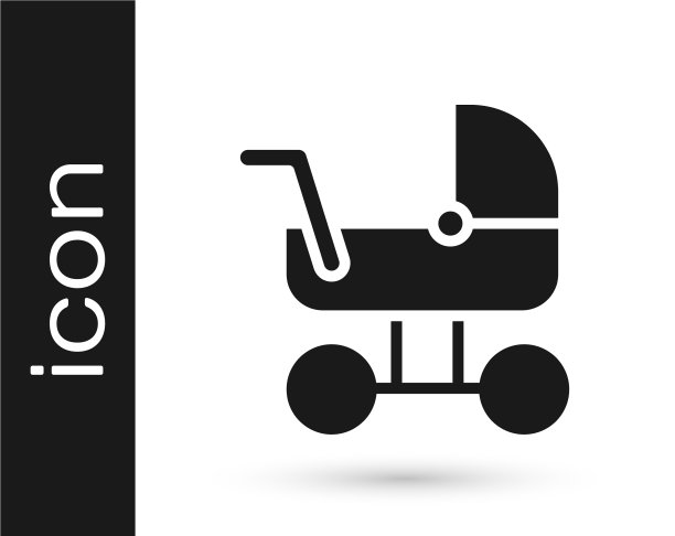 黑色bastroller图标孤立在白色图片下载