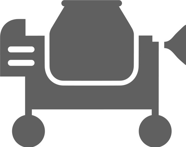混凝土水泥搅拌机图标为灰色图片下载