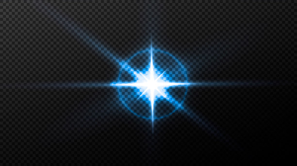 水平恒星爆发光线和聚光灯图片下载