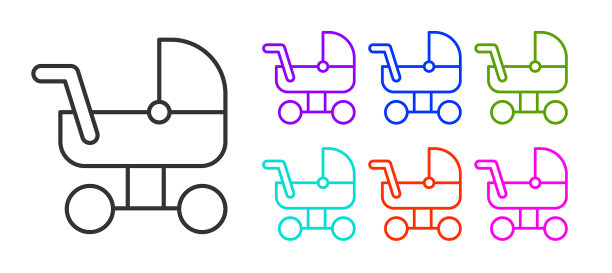 黑线bastroller图标隔离在白色图片下载