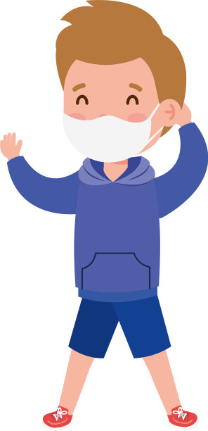 可爱的男孩戴着医用口罩预防图片下载