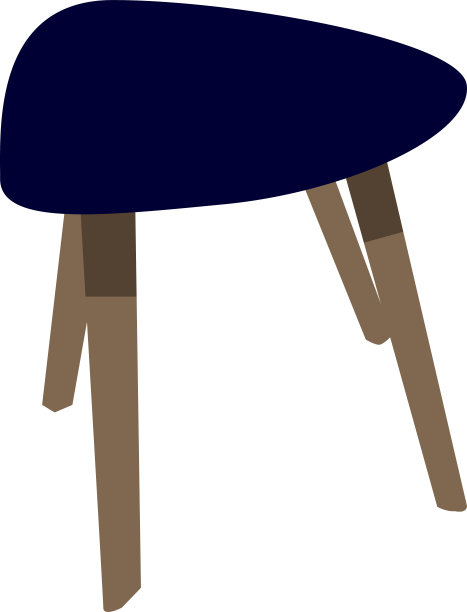 凳子与软蓝色内饰孤立在白色背景。图片下载